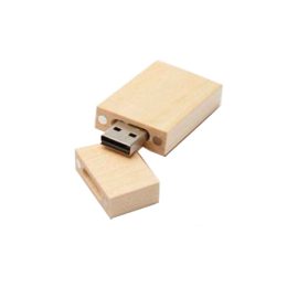 Pen Drive Ecológico Quadrado de Madeira - GIPECK