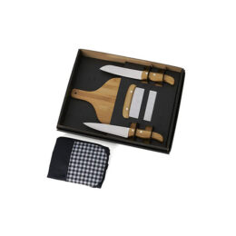Kit Cozinha Em Bambu / Inox com Espátula Multiuso 4 Pçs SMKT-90182
