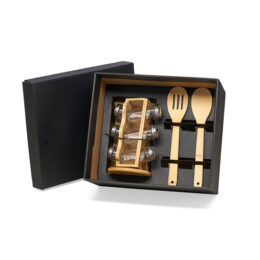 Kit Porta Condimentos e Colheres 3 Peças SMKT-9024M
