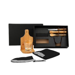 Kit Caipirinha Em Bambu Com Avental E Bandana 8 Pçs SMKE-01463