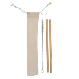 Kit Canudos de Bambu com Escova de Limpeza 15227
