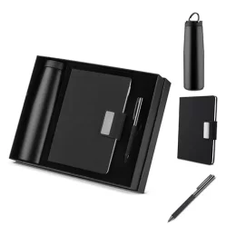 Kit escritório Caderno, Garrafa e Caneta Metalica AI-CJ300